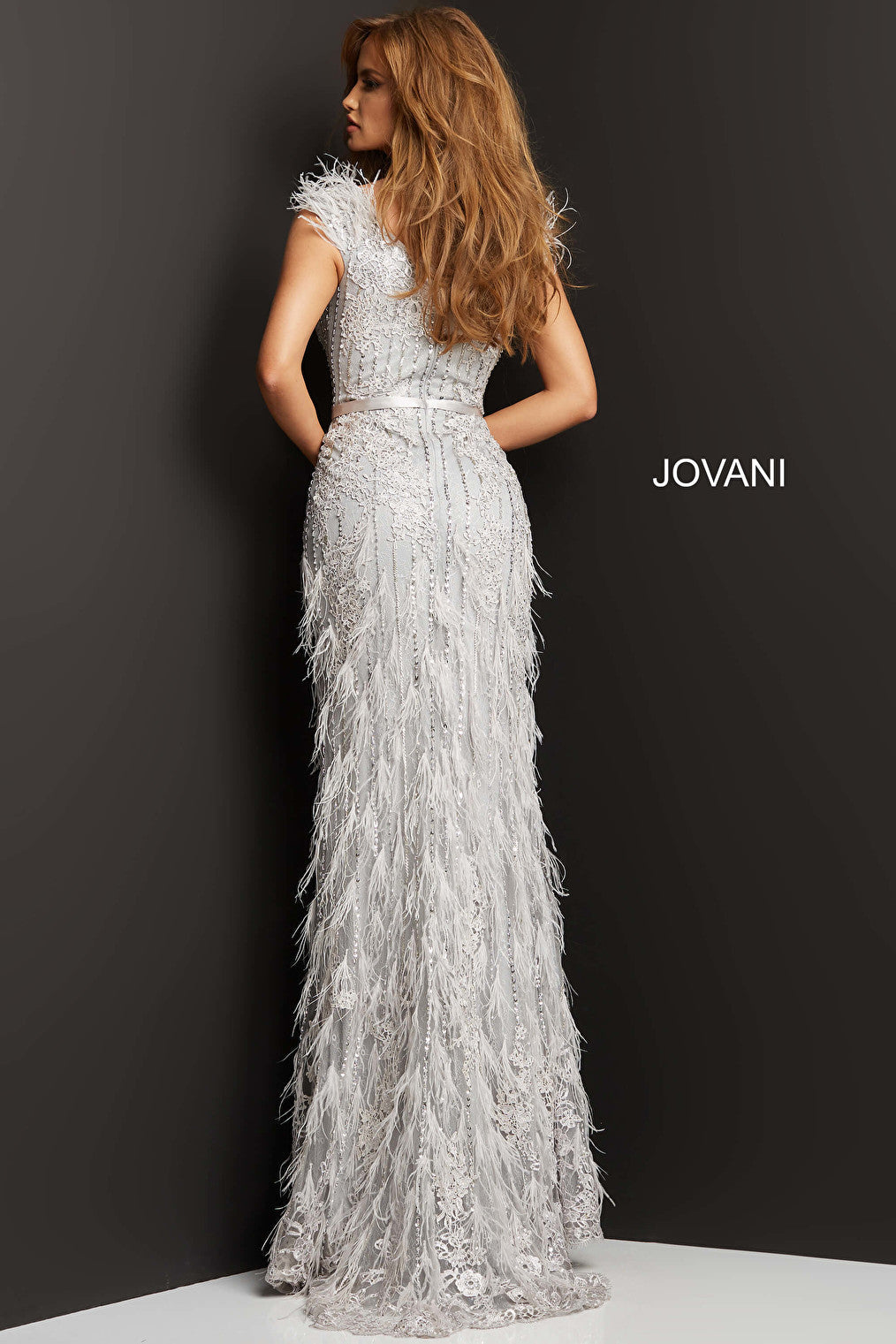 silver evening dress 03108