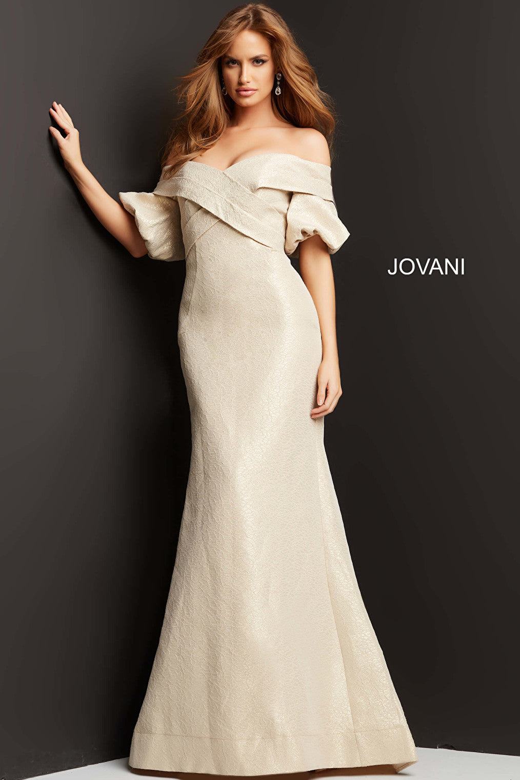 cream long dress 06831