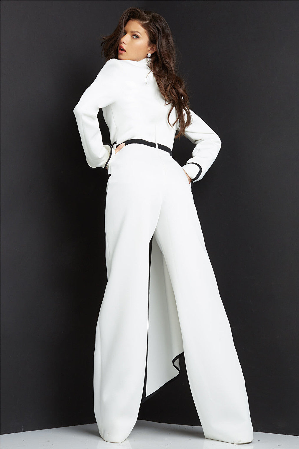 Jovani 06917 White Black Jumpsuit