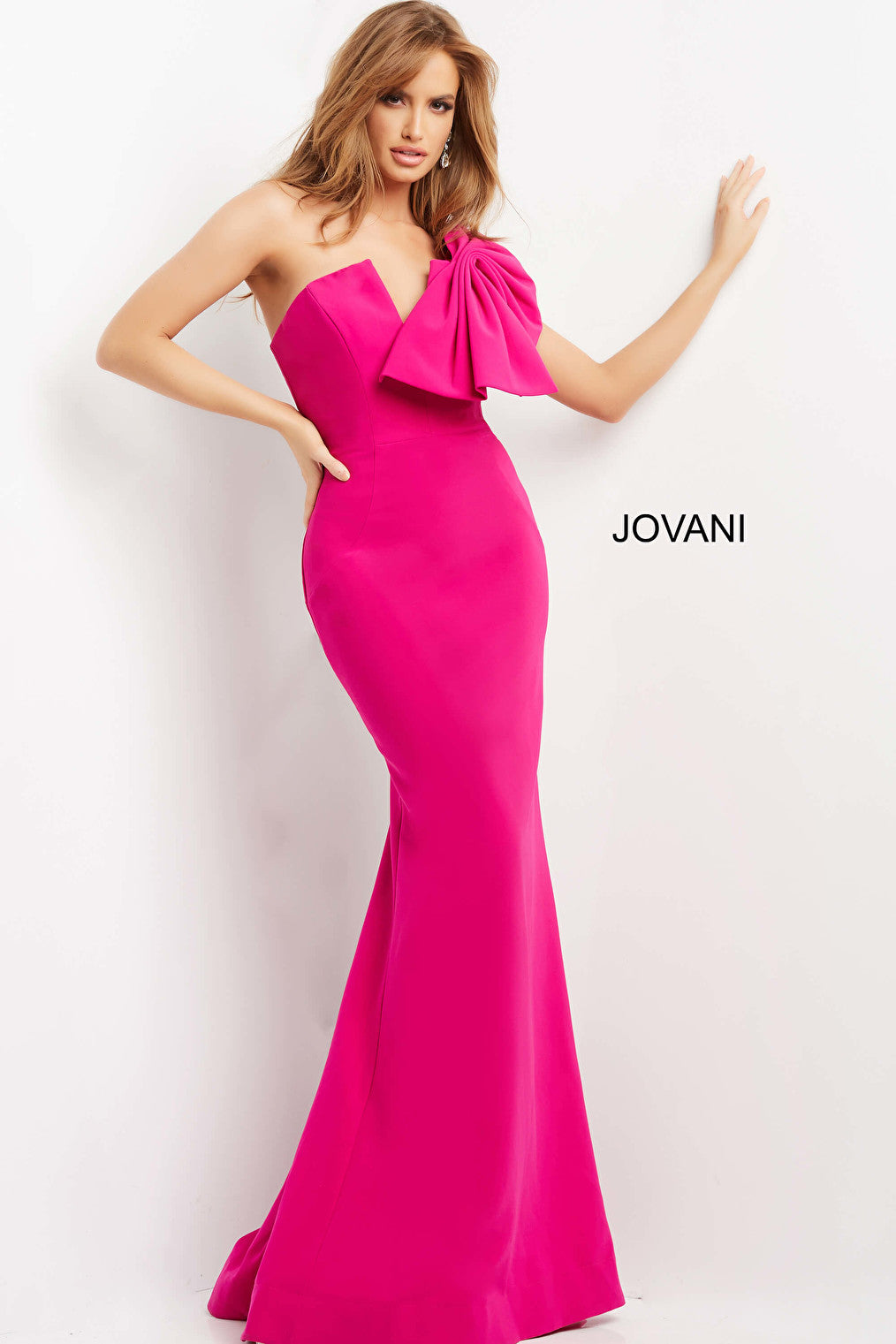 mermaid fuchsia evening dress 07306