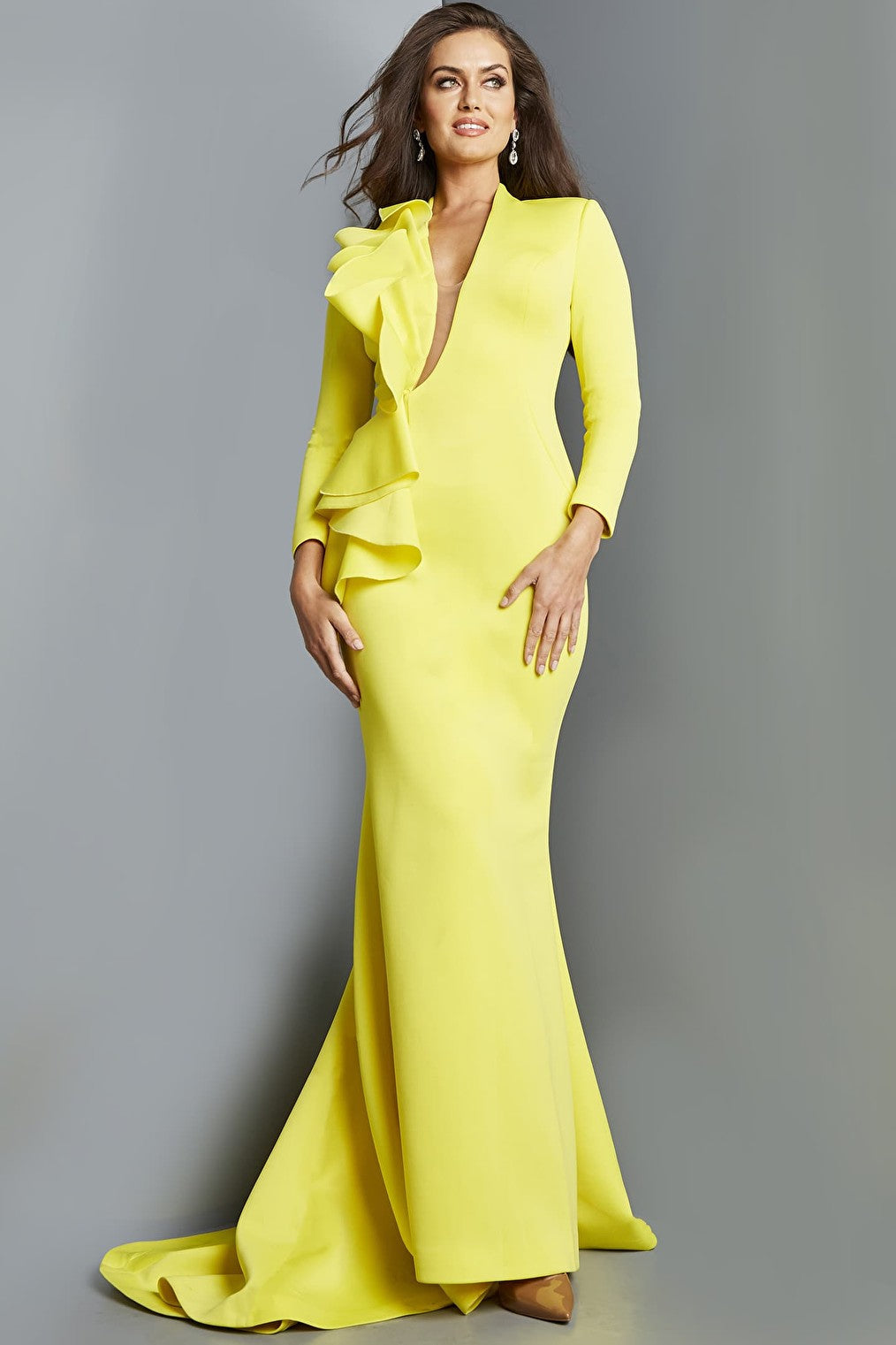 long sleeves evening dress 07934