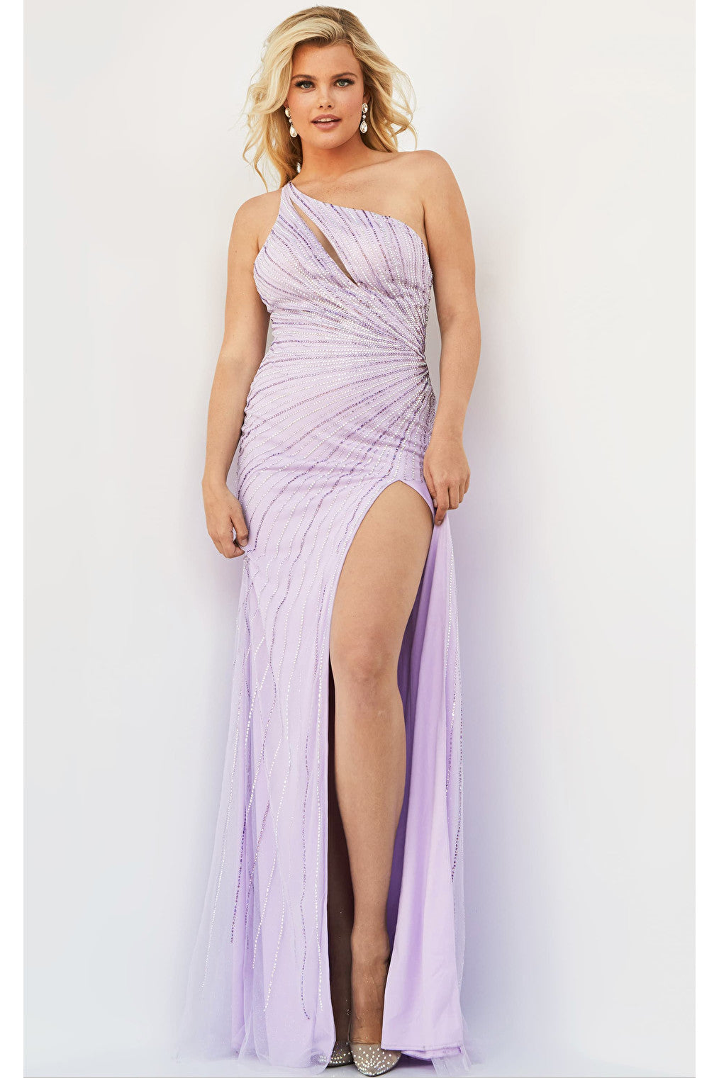 plus size one shoulder dress 09502