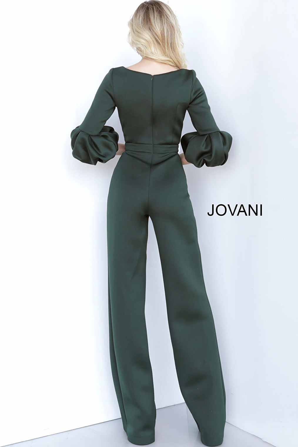 green evening jumpsuit 1227