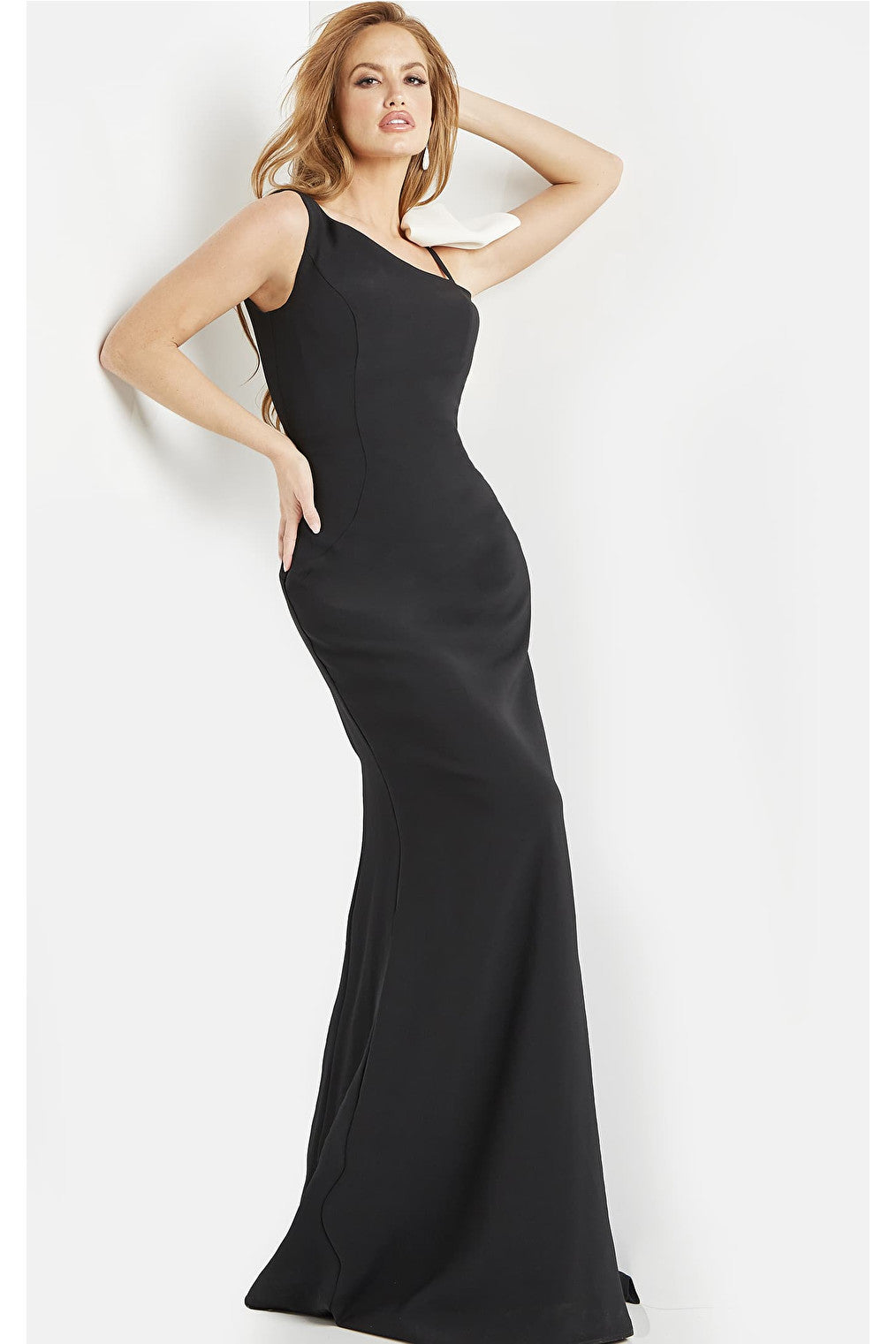 Black and white long evening gown 220450