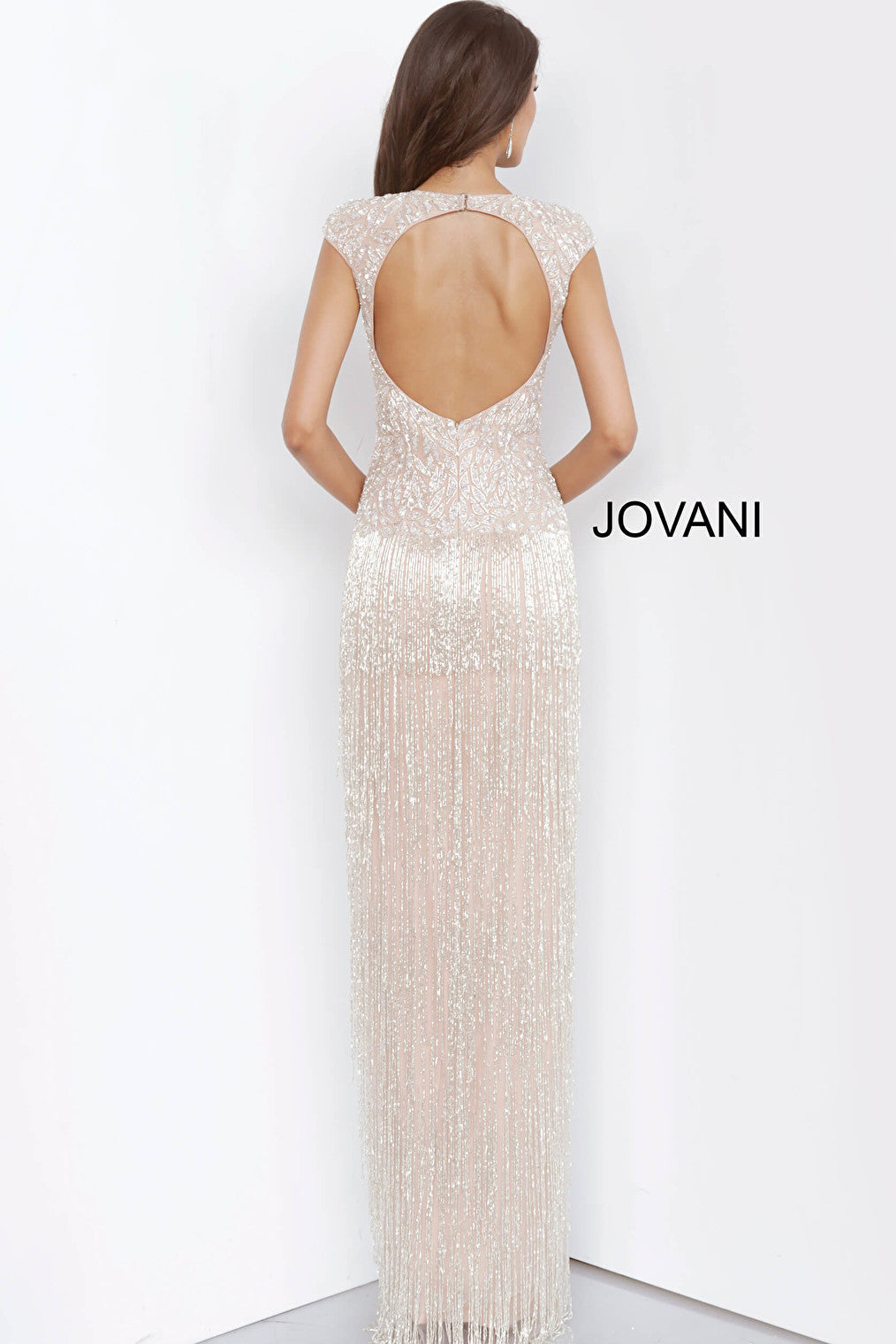 open back fringe dress 68792