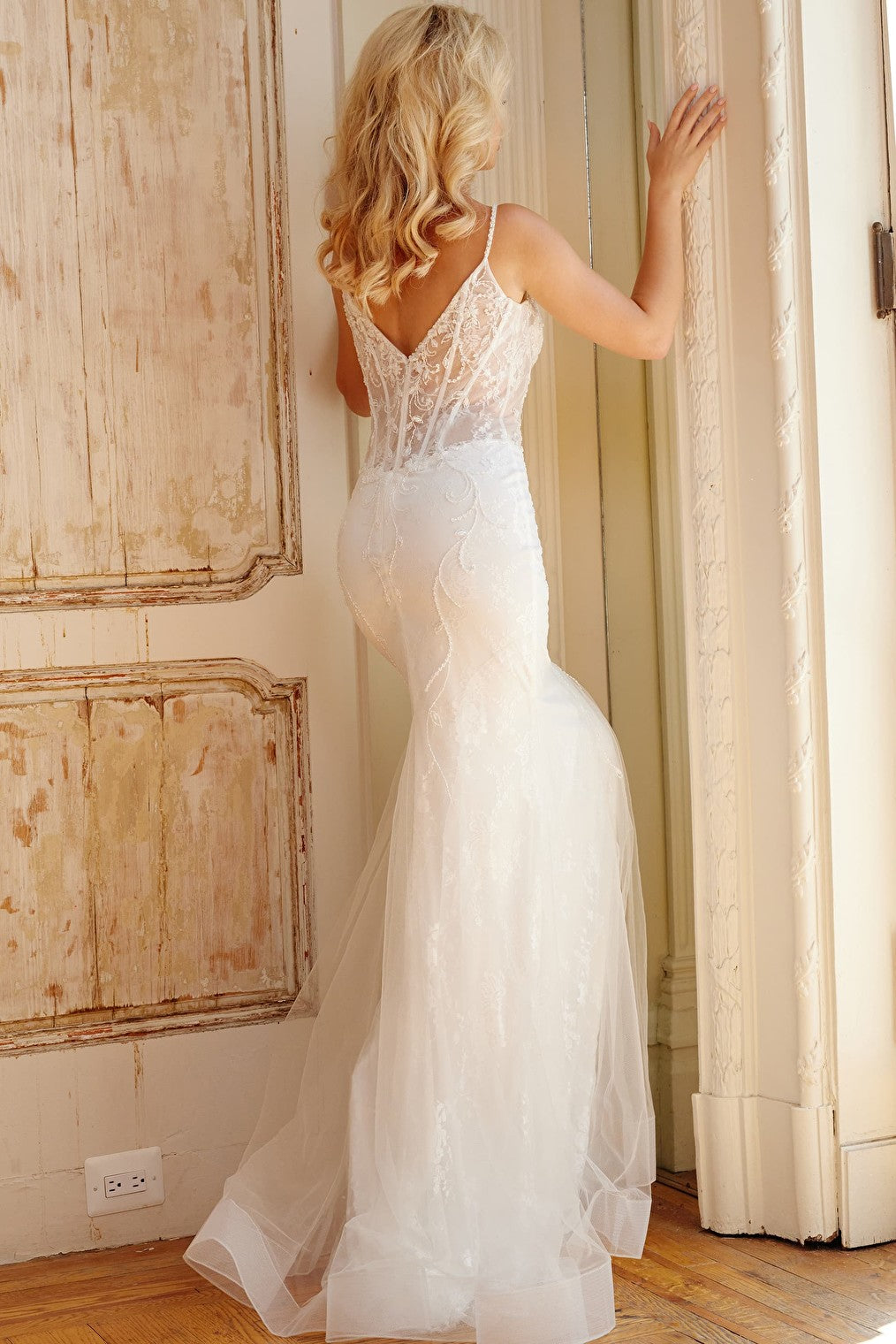 v neck wedding dress JB63673