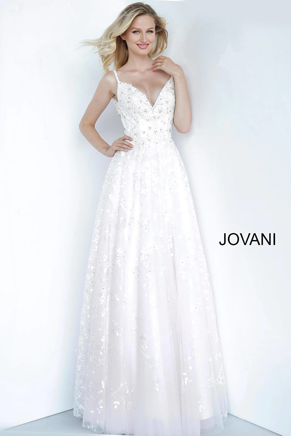 White Pink Spaghetti Straps Embellished Long Girls Dress K65648