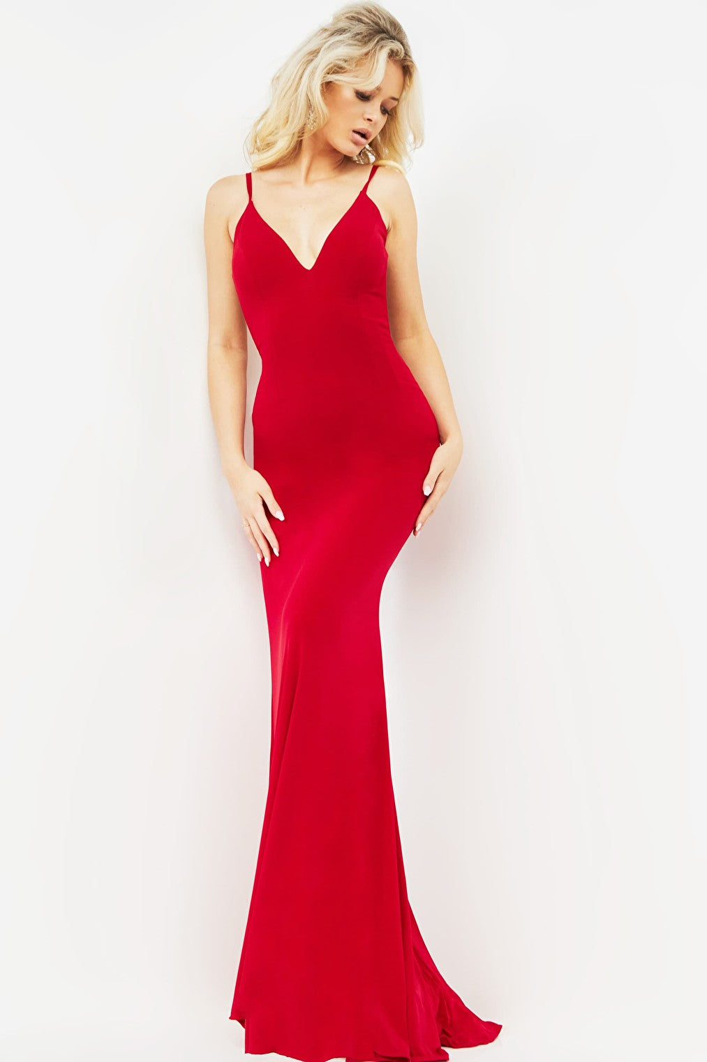 red fitted dress 00512