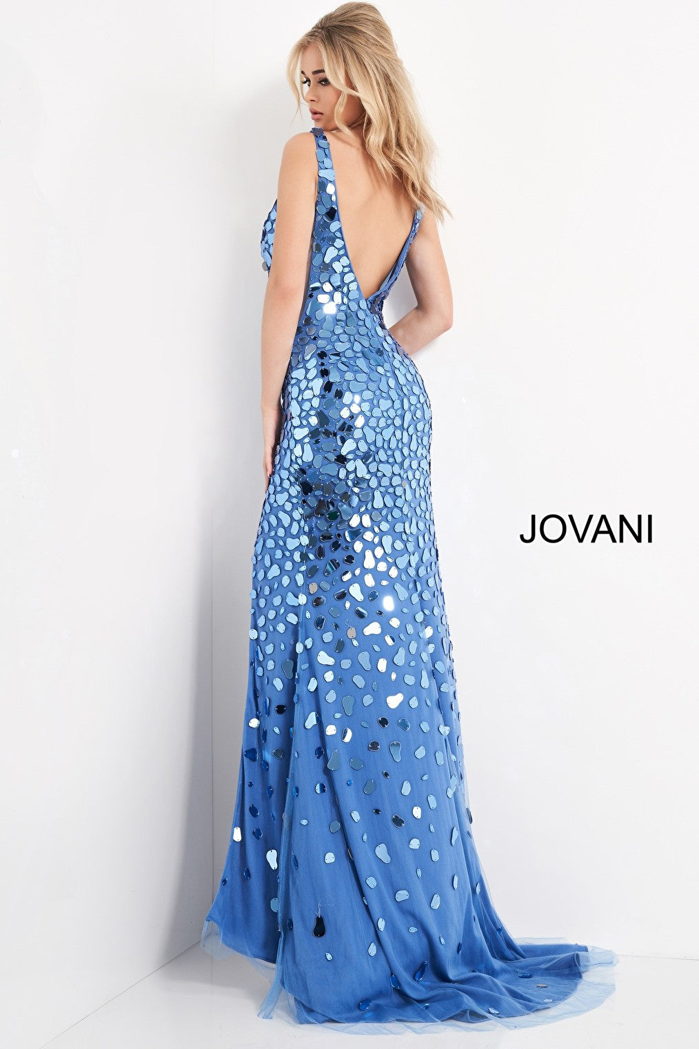 Perriwinkle long prom dress Jovani 02479