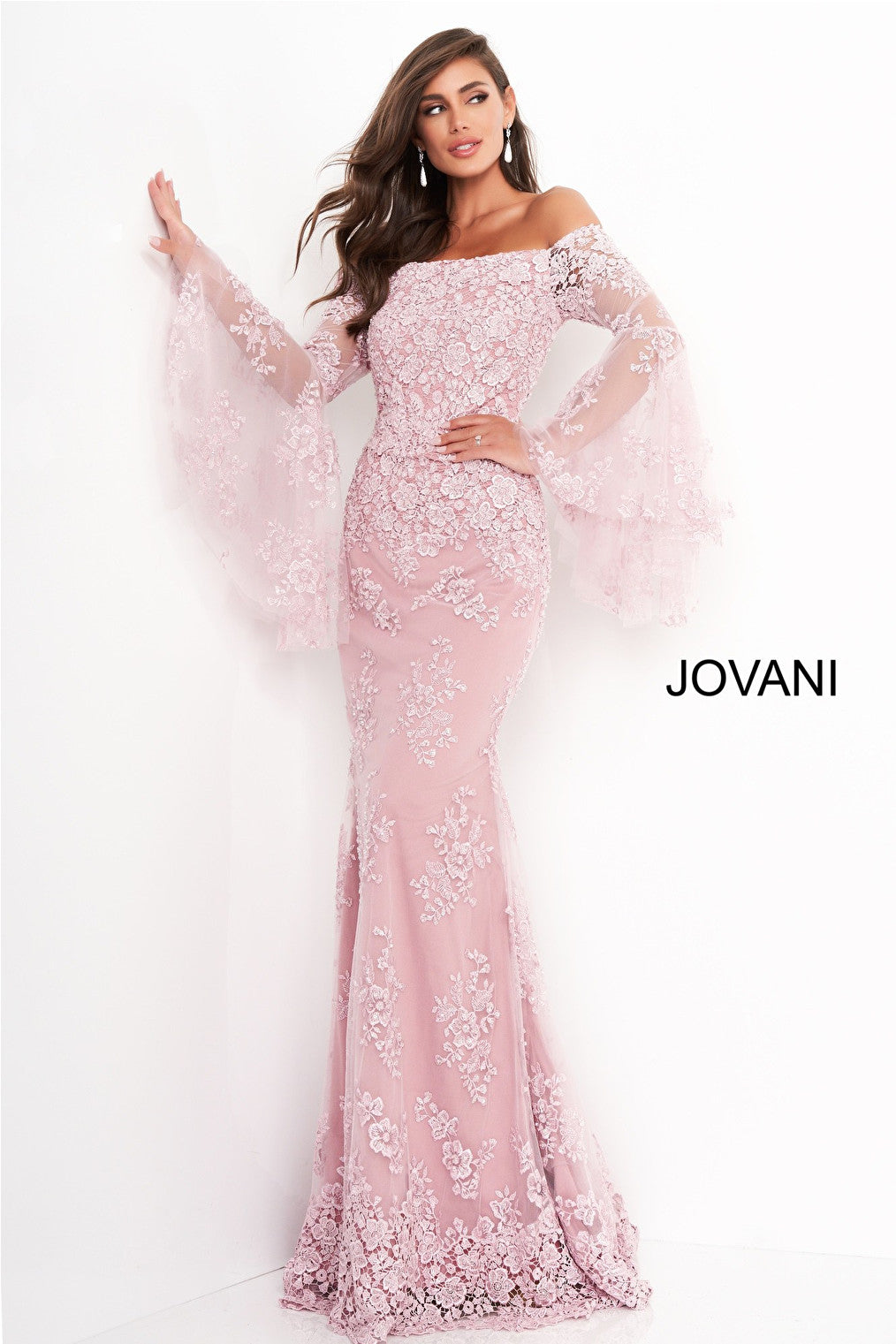 Pink off the shoulder MOB Jovani dress 02570