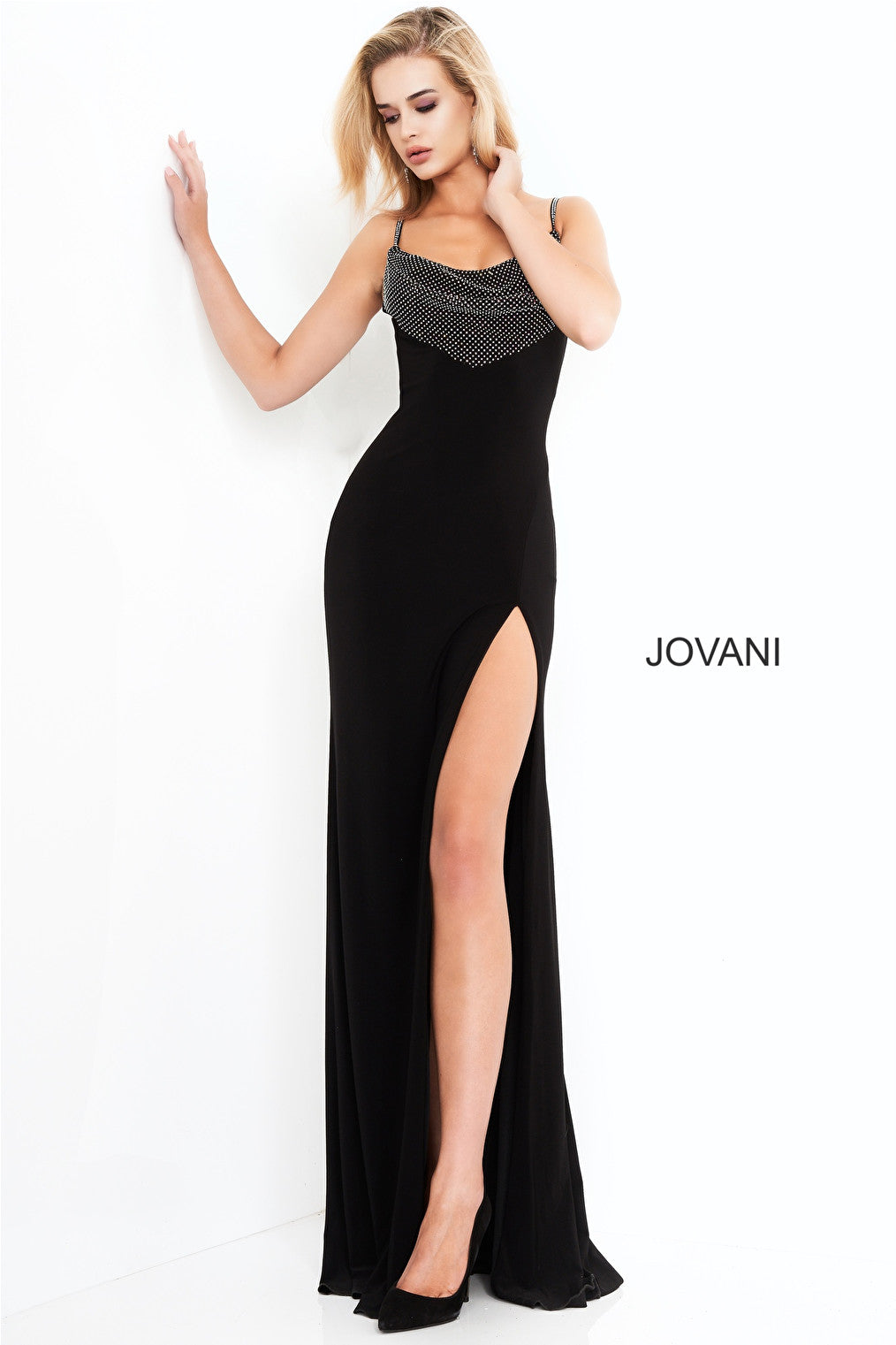 Jovani Black Velvet Dress