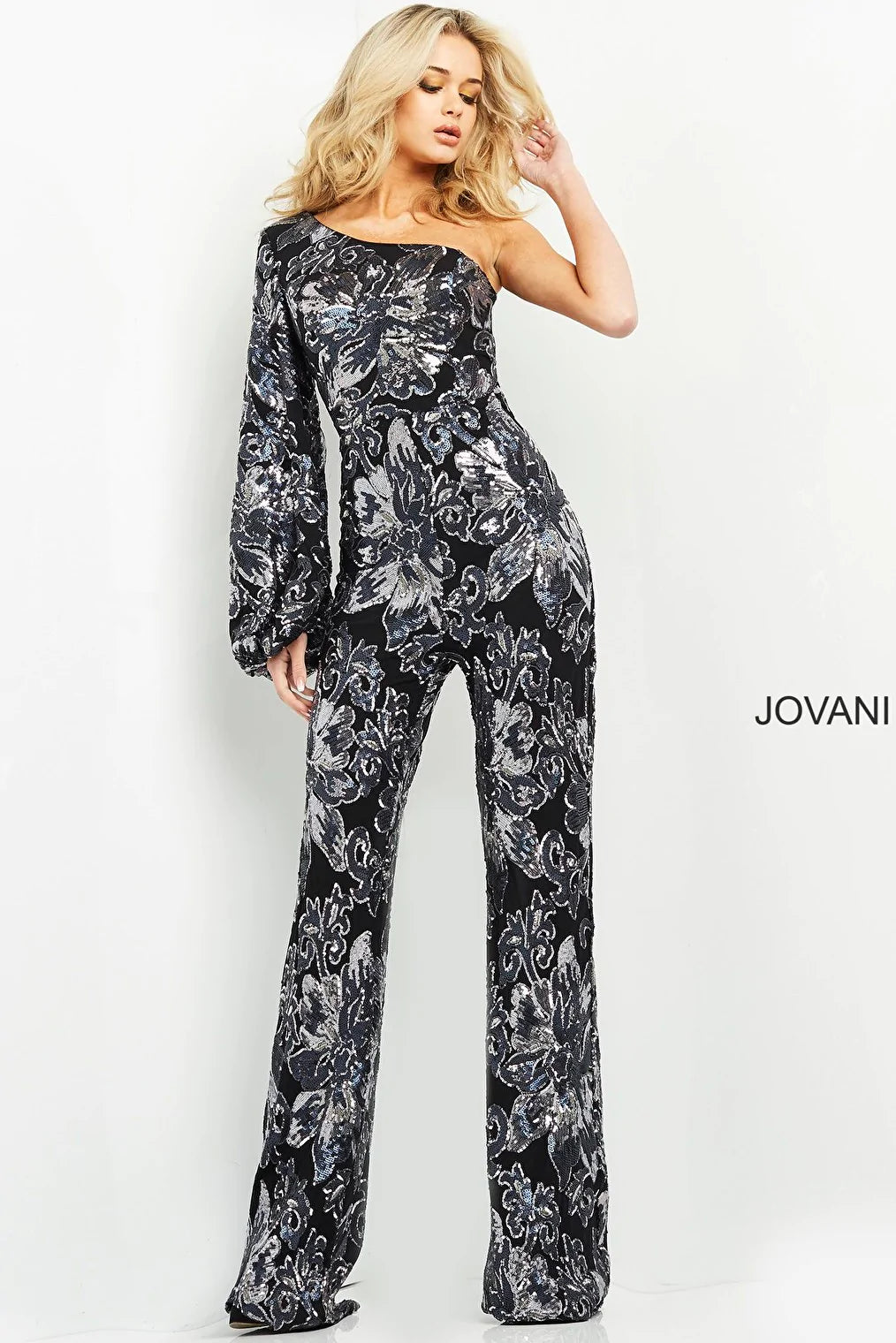 Sequin embellished contemporary jumpsuit Jovani 03425
