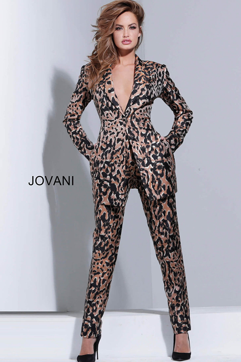 Animal print readsy to wear Jovani pant suit 03840