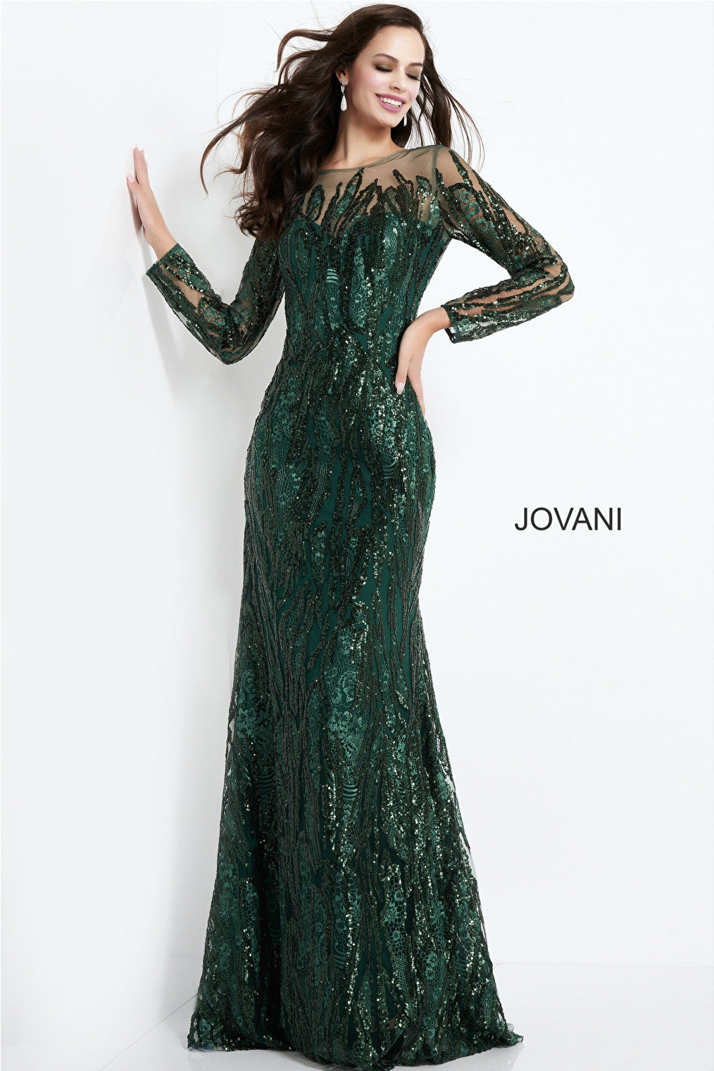 green mother of the bride dress 03936