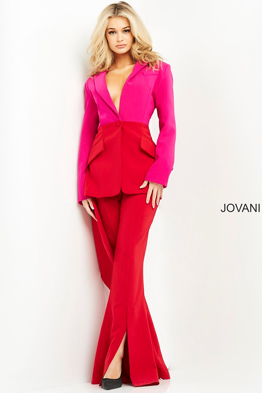 Color block contemporary suit Jovani 04148