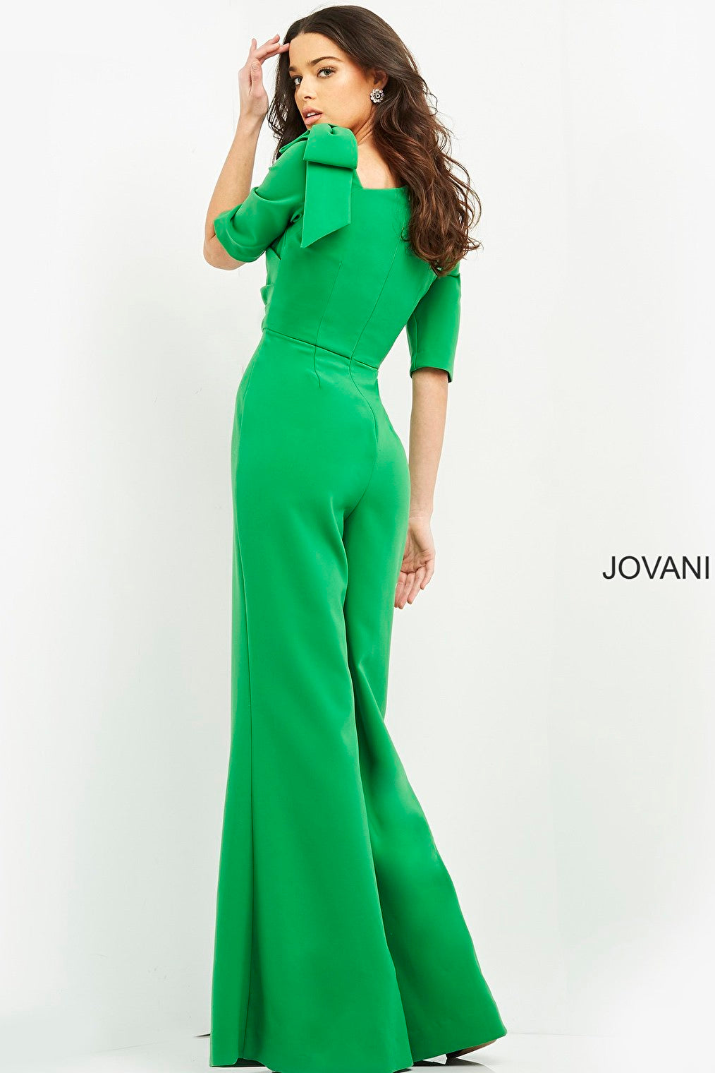 Short sleeve green jumpsuit Jovani 04284