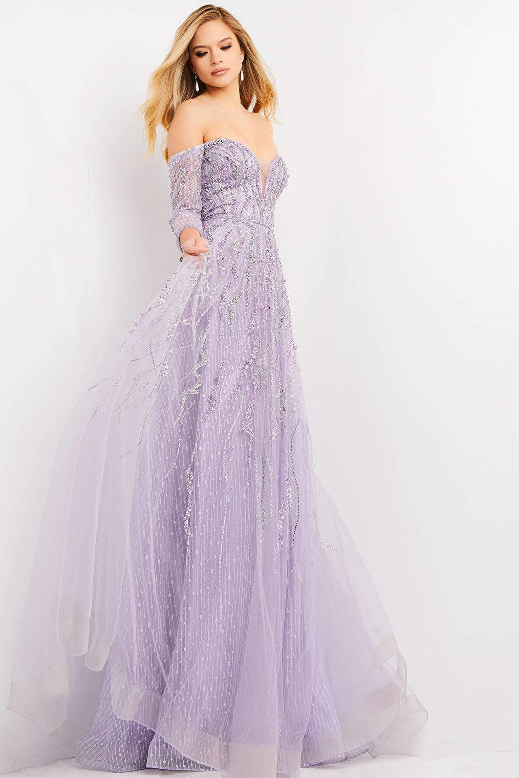 Purple maxi Jovani evening dress 04632