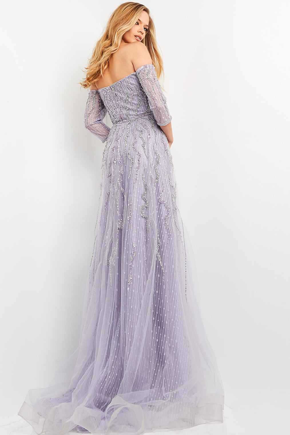 Purple embellished Jovani evening dress 04632