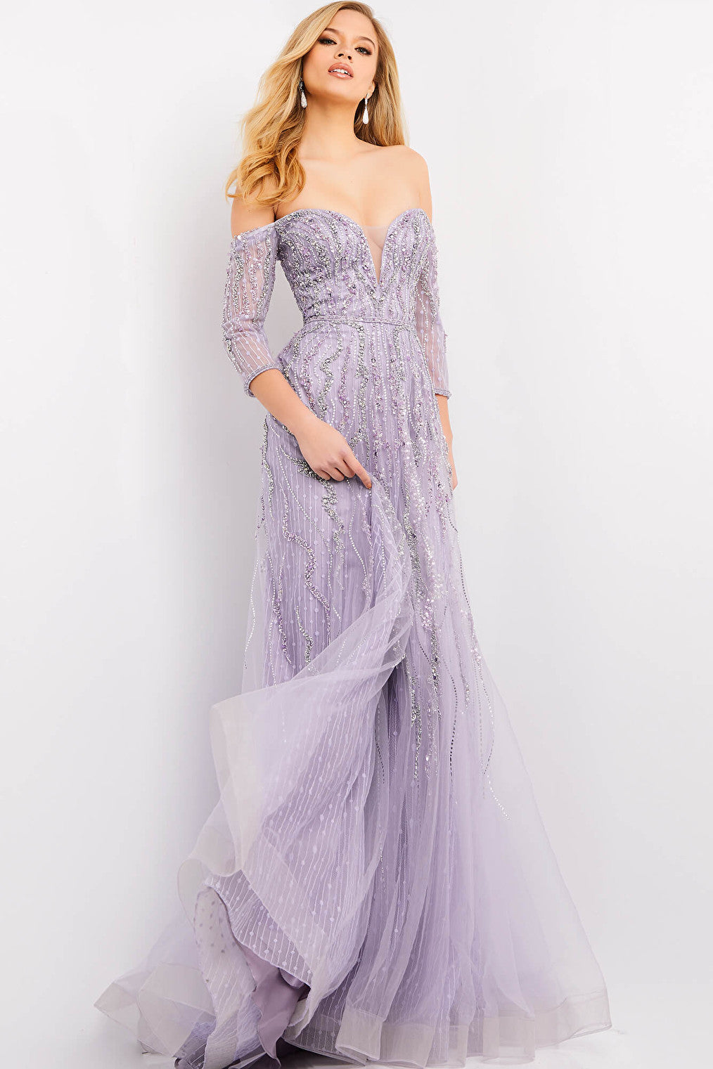 purple tulle wedding dress 04632
