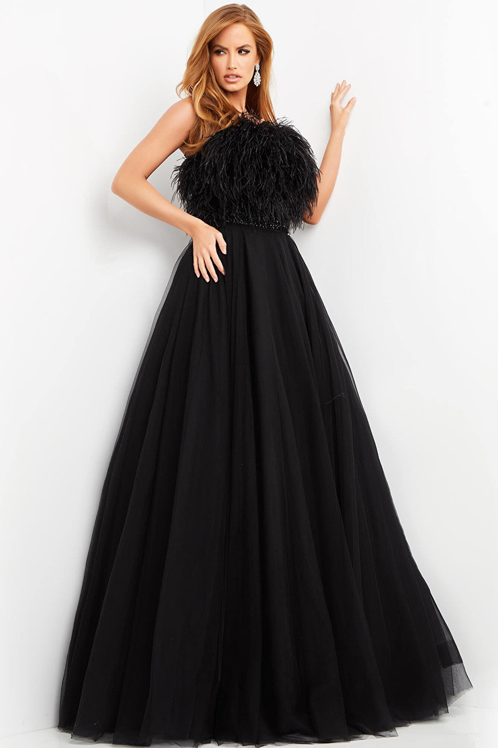 Jovani 05624 Black strapless evening ballgown