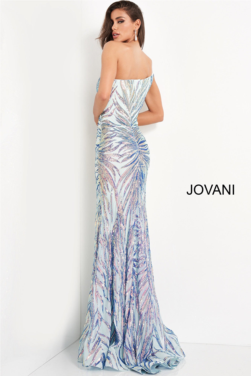 Mint multi sheath Jovani prom dress 05664