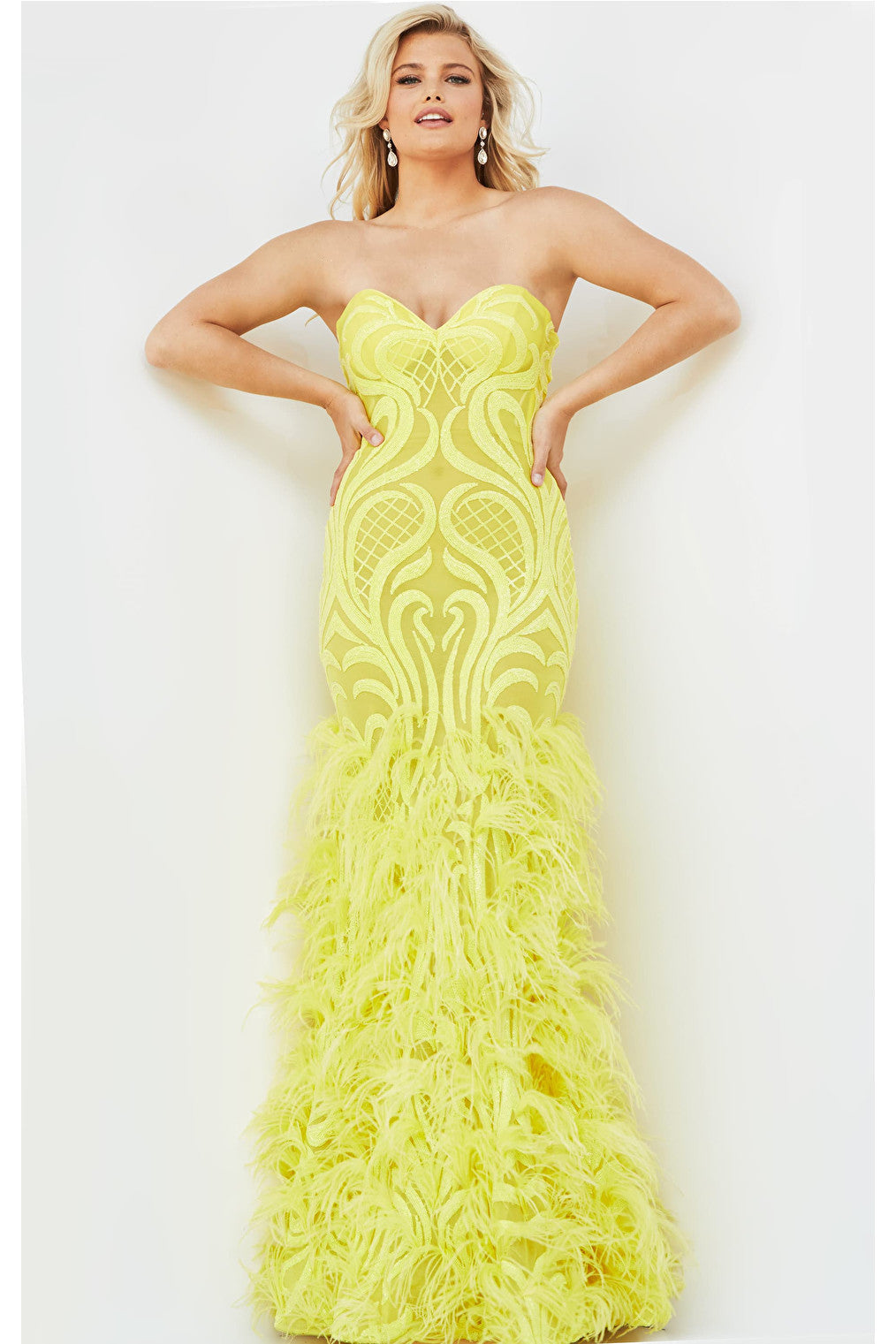 yellow plus size dress 05667