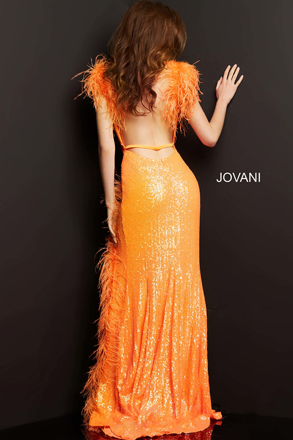 orange beaded dress 06164