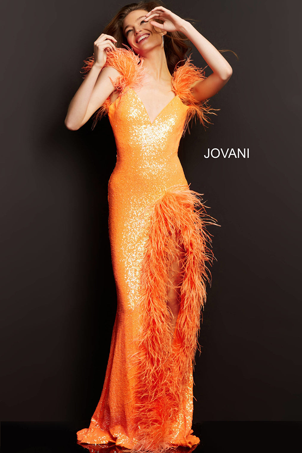 orange prom dress