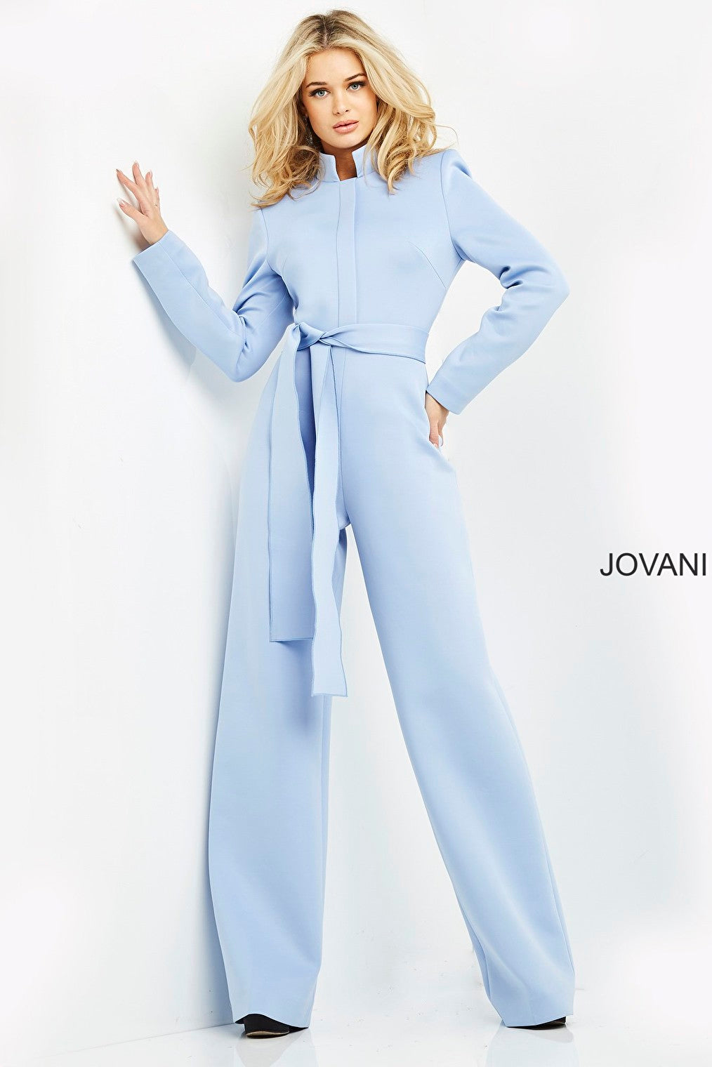 Jovani light blue scuba contemporary jumpsuit 06205