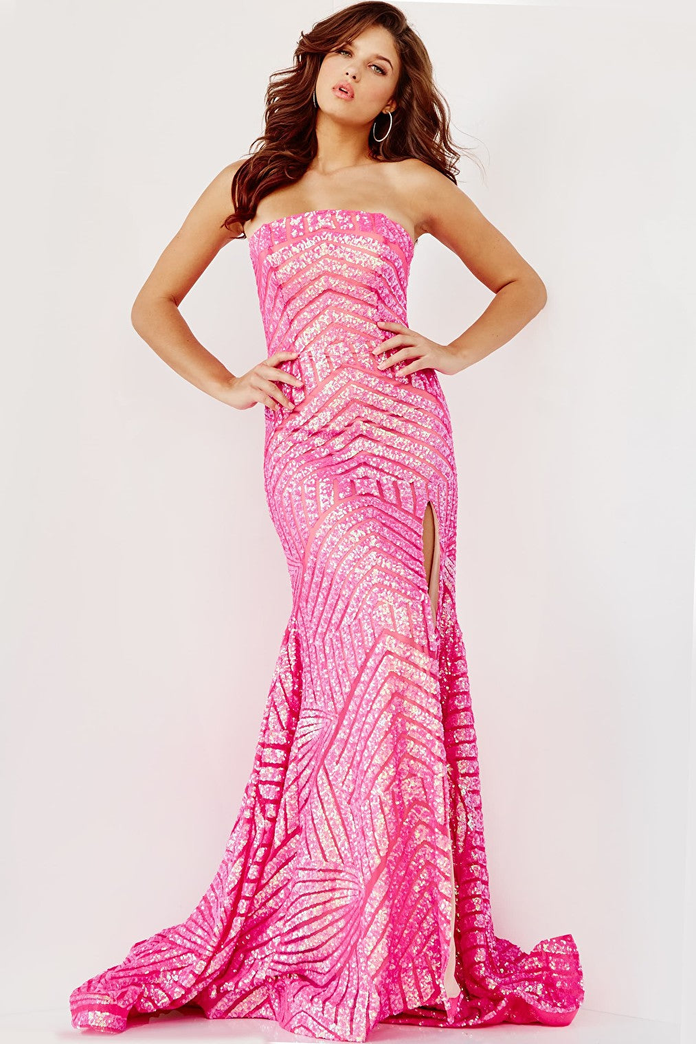 pink beaded dress 06426