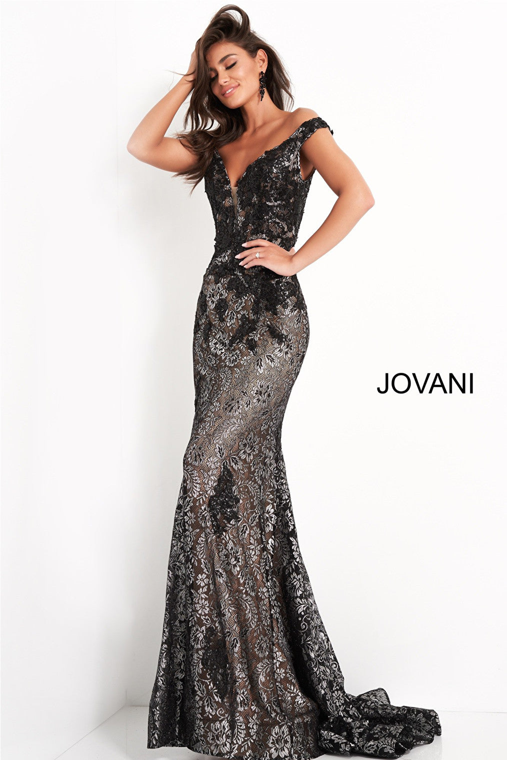 Black silver Jovani prom dress 06437