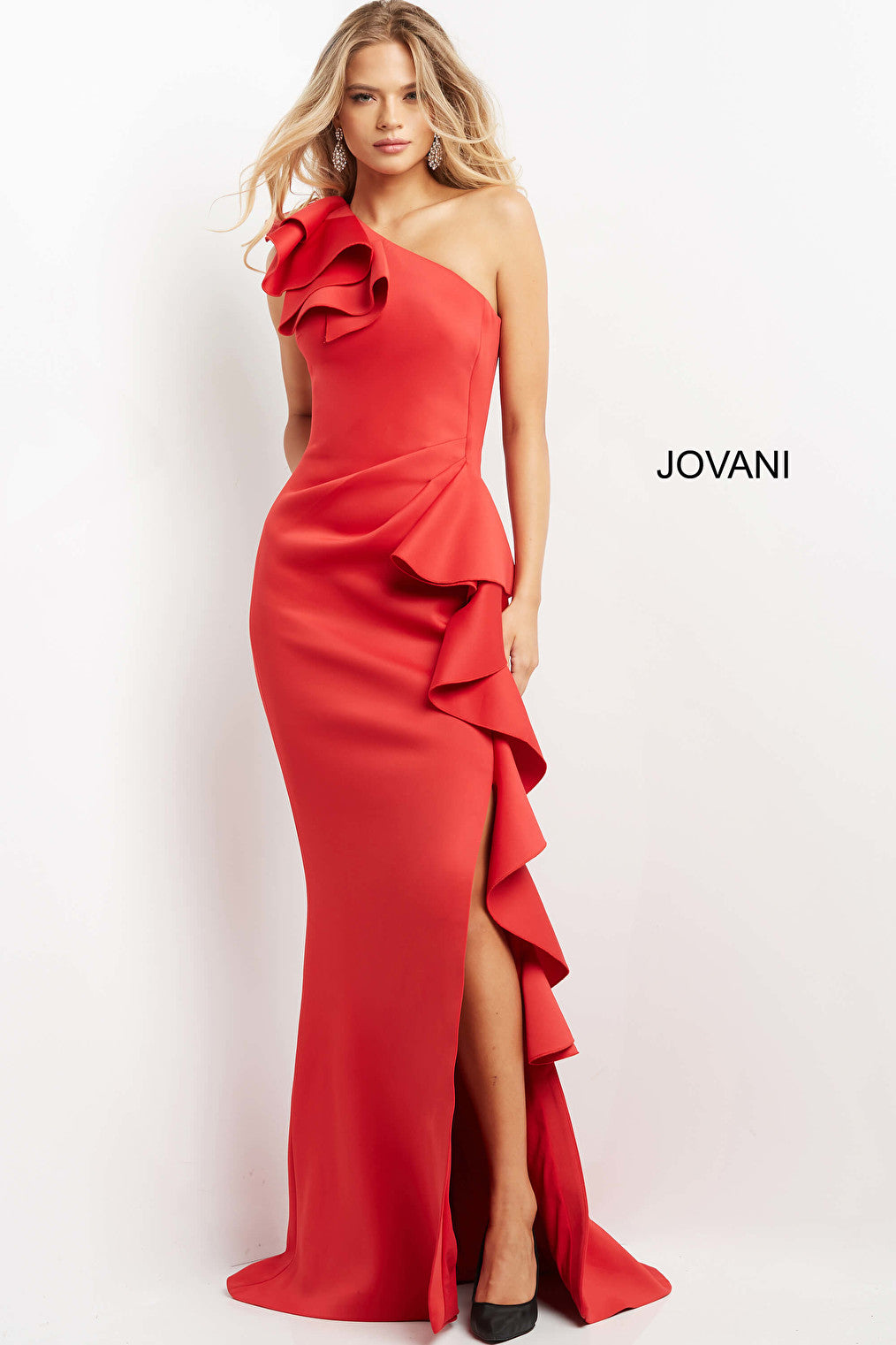 red fitted dress 06603