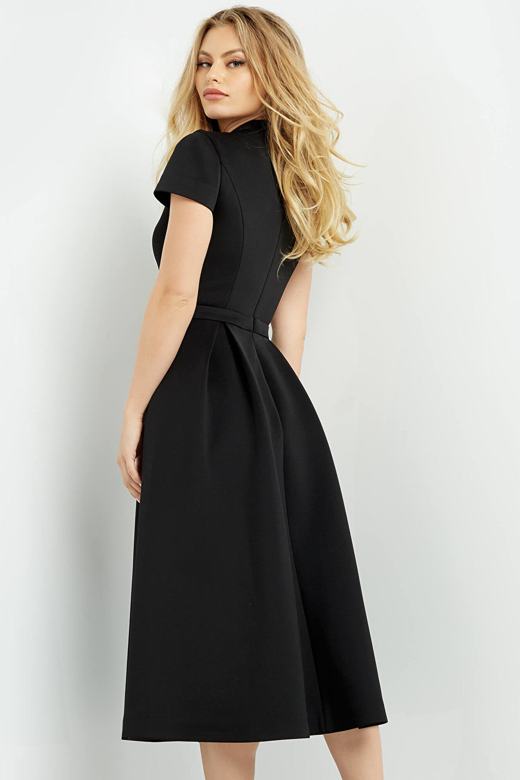 fit and flare black dress 06782