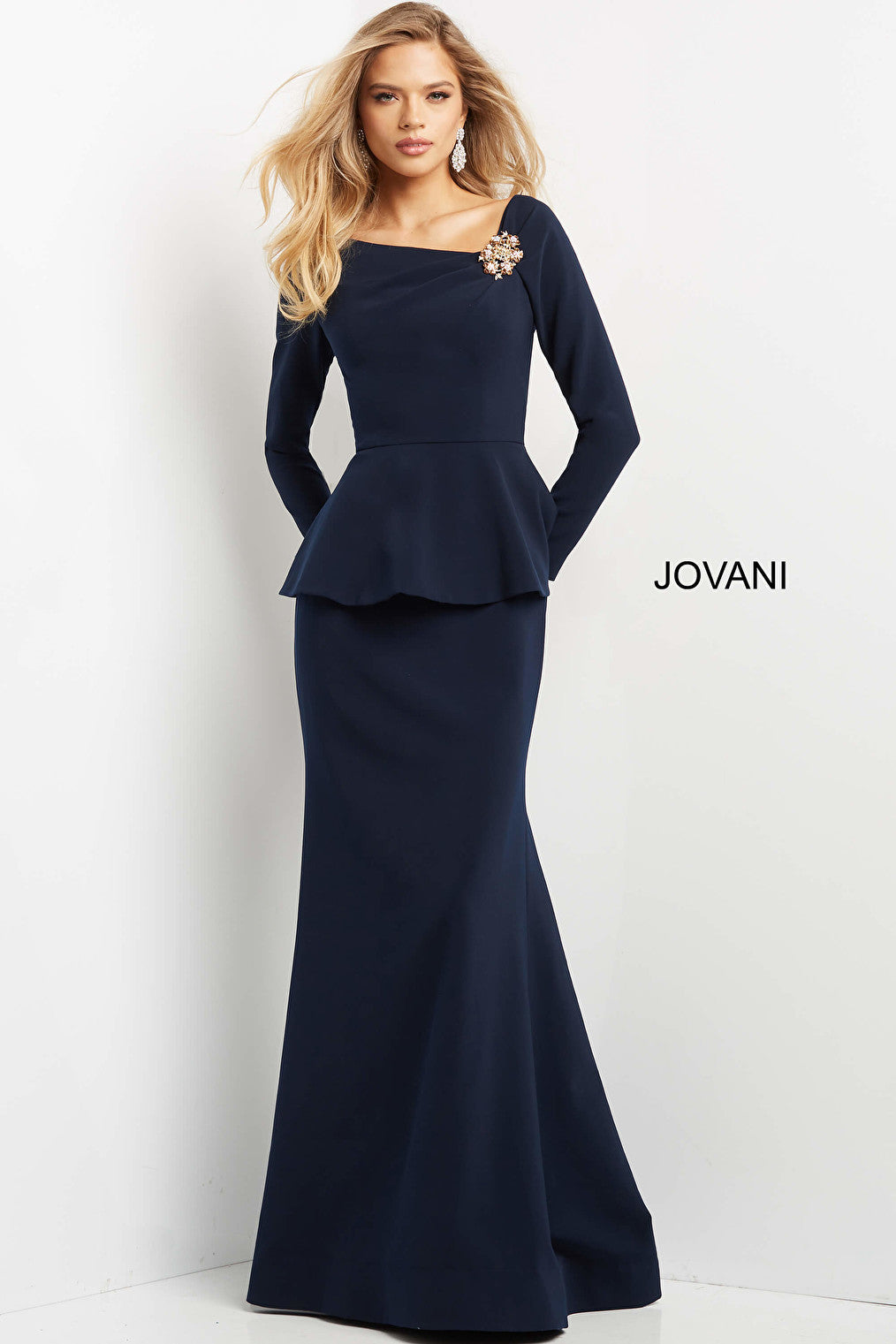 navy fitted dress 07131