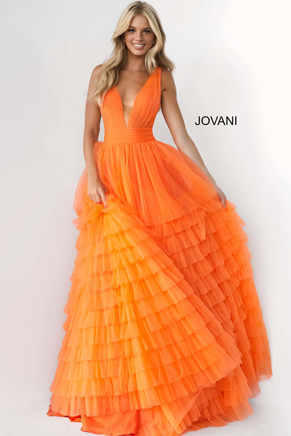 Orange prom ballgown 07264