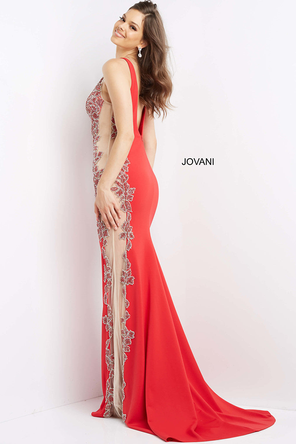 Red sexy prom dress Jovani 07275