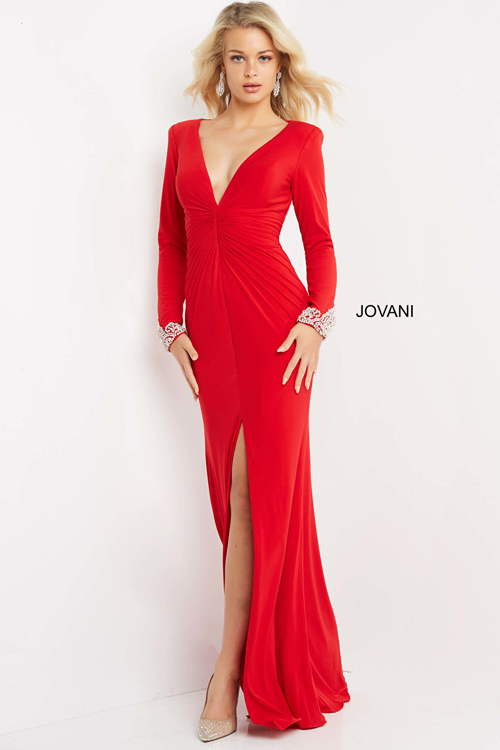 red plus size dress 07320