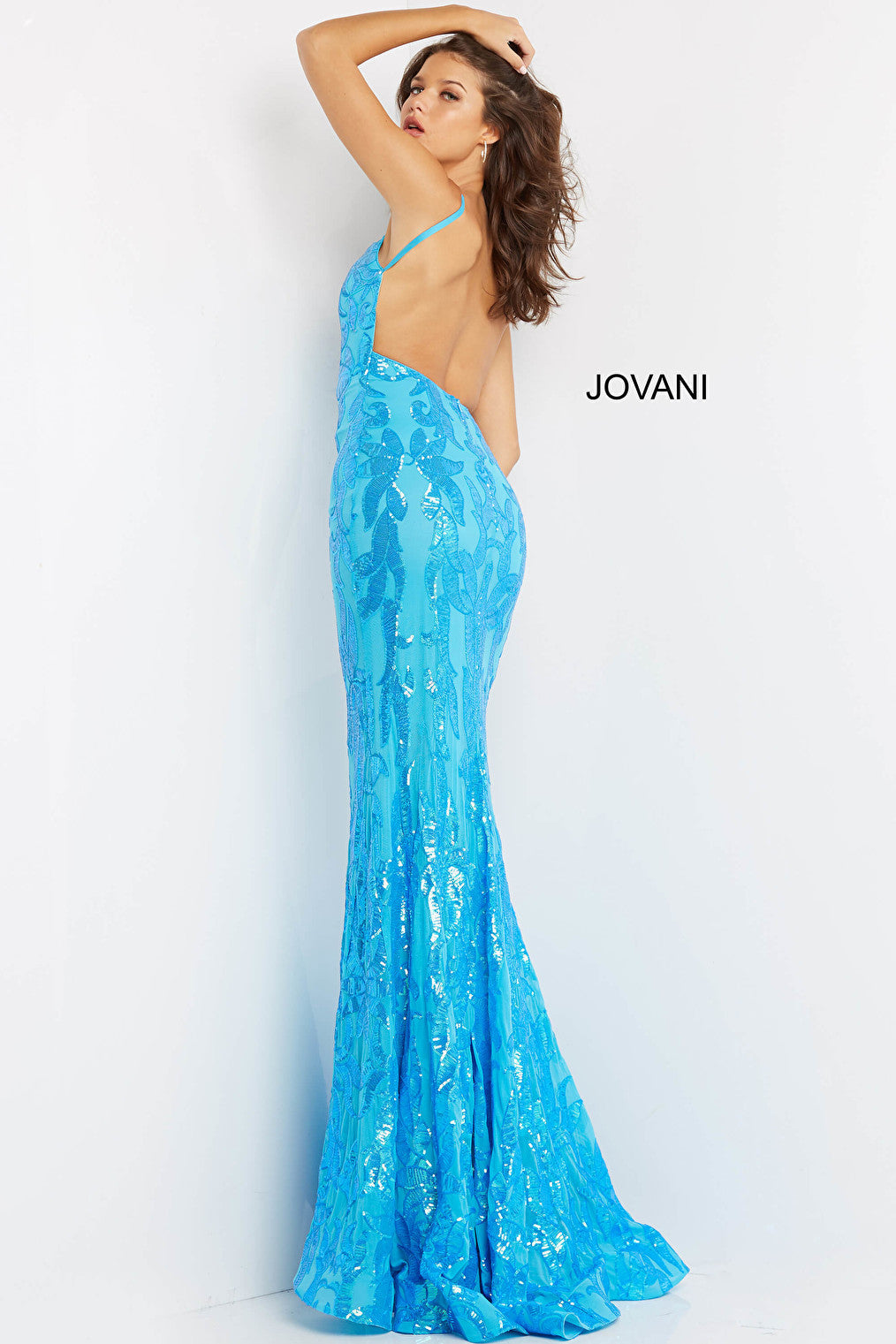 Fitted blue prom gown 07784