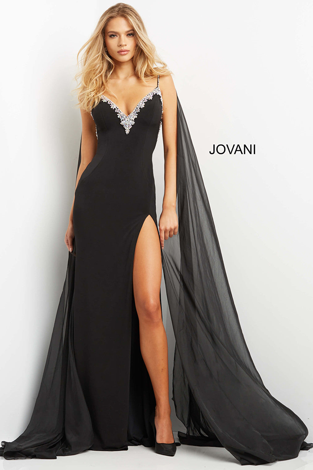 Black sexy prom dress 08022