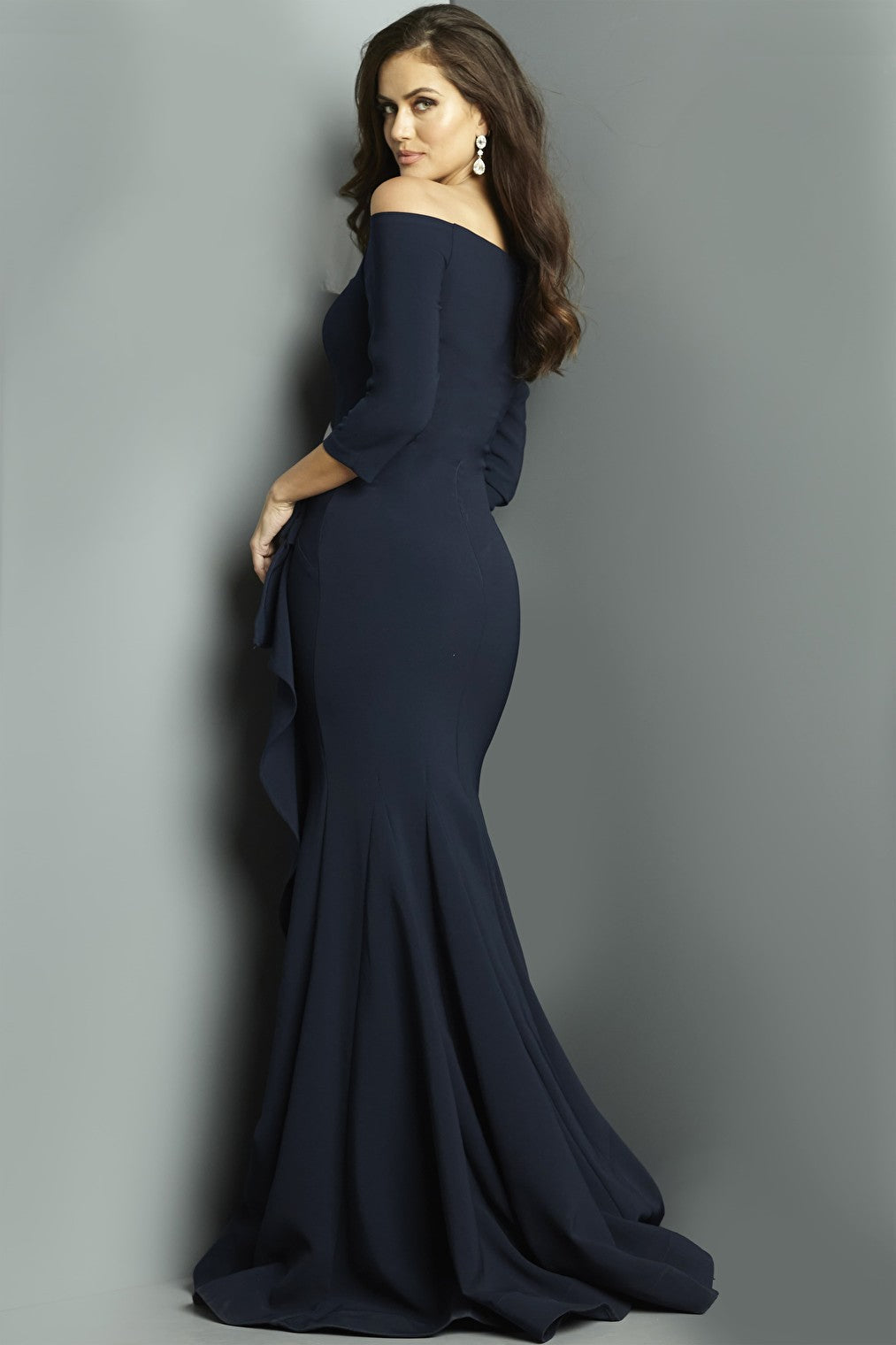 navy fitted dress 09623
