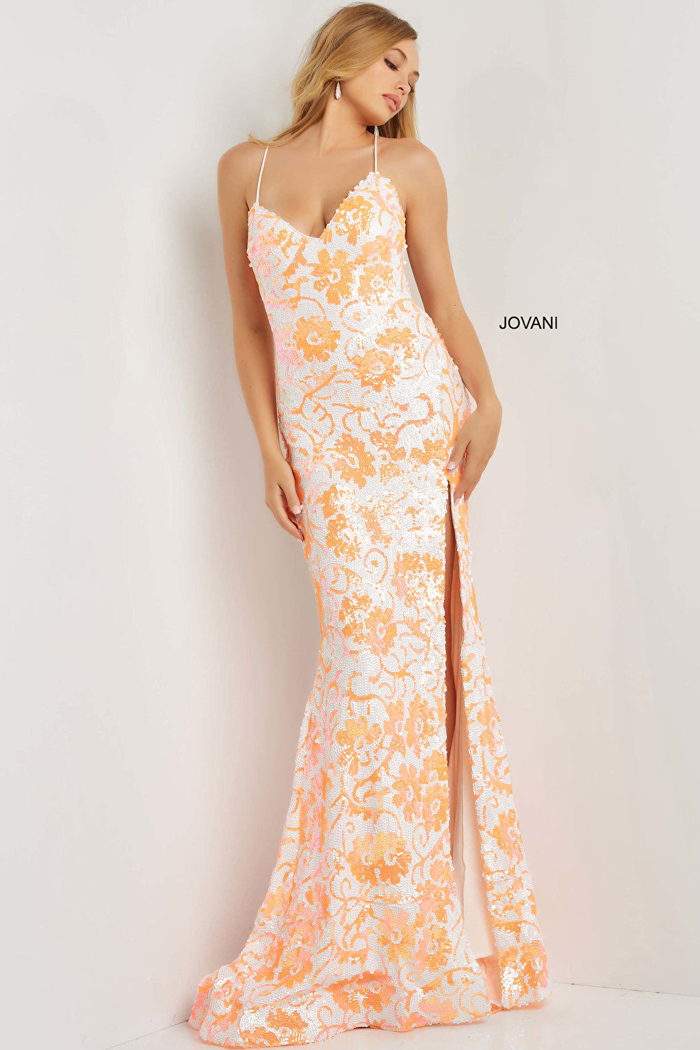 orange sheath dress 08255
