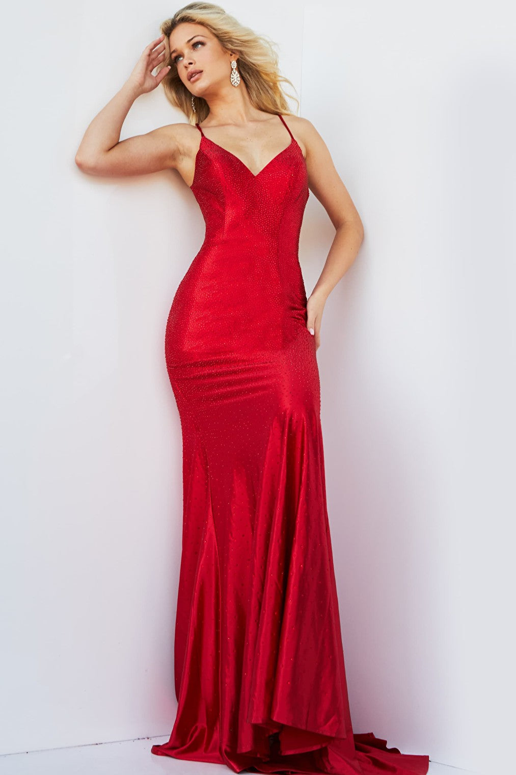 red beaded dress 08464