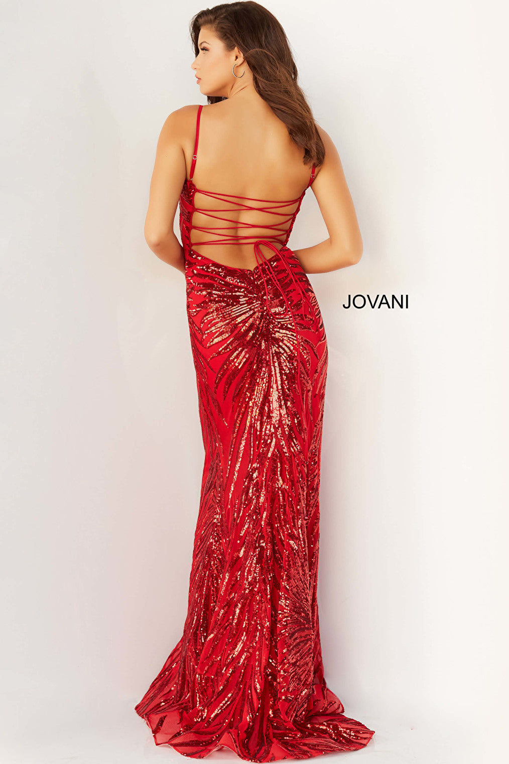 jovani red prom dress 08481