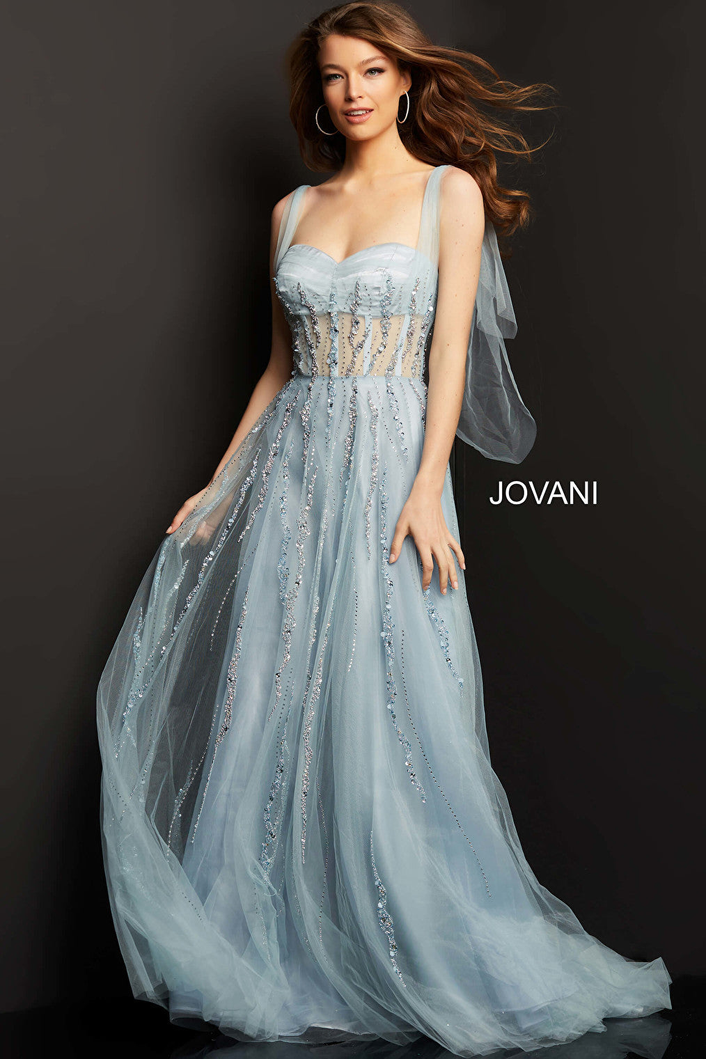 Jovani Dress 23362 Navy Embellished Evening Dress