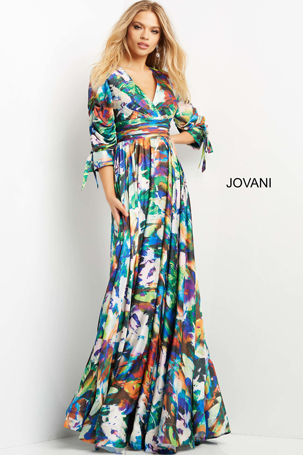 Print plus size Jovani dress 08584