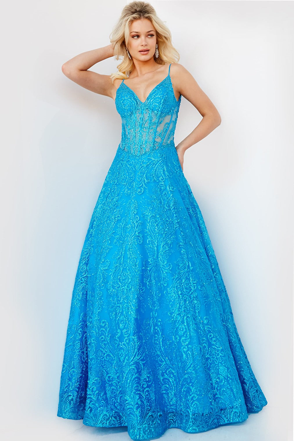 turquoise ballgown 09016