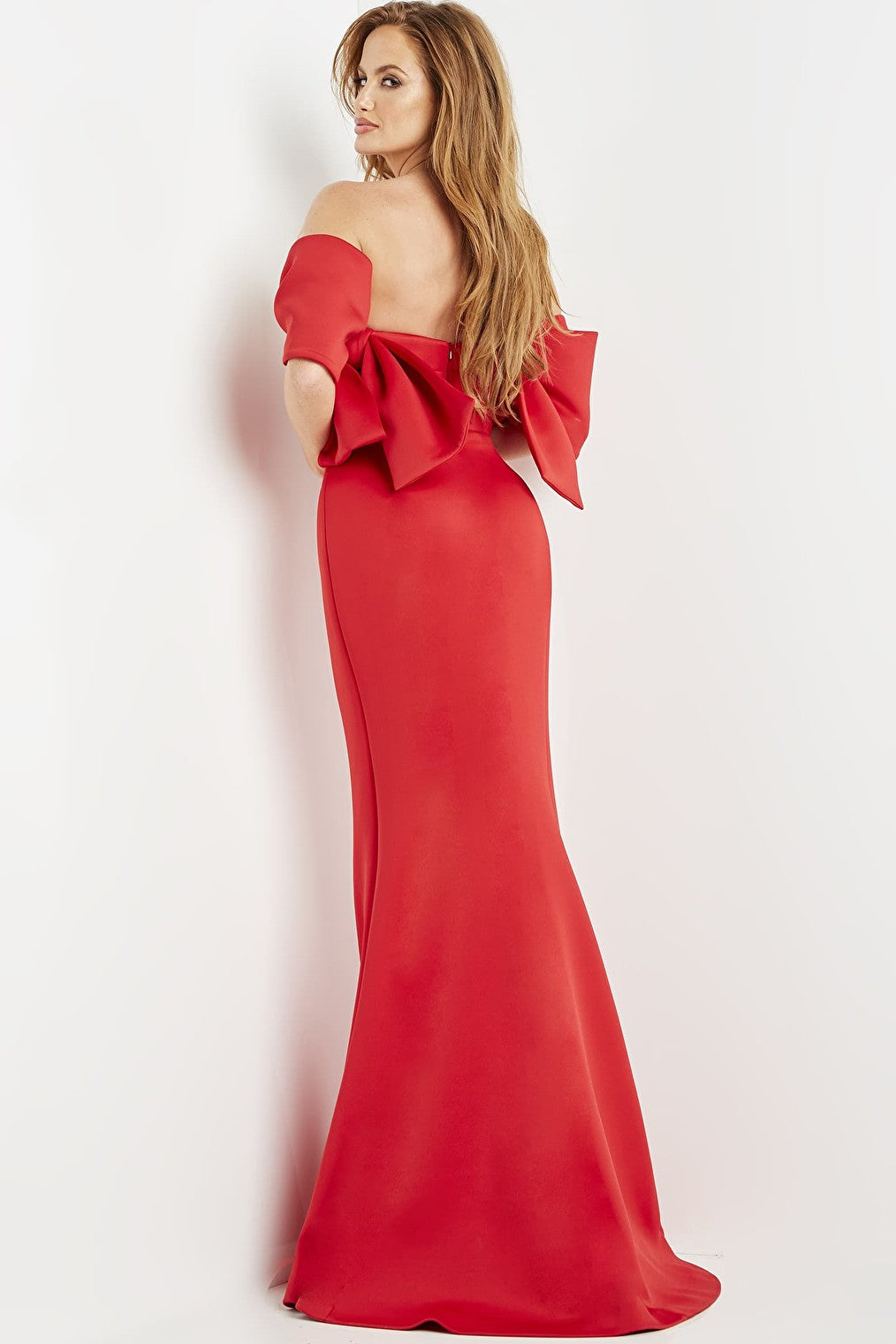 red fitted dress 09064