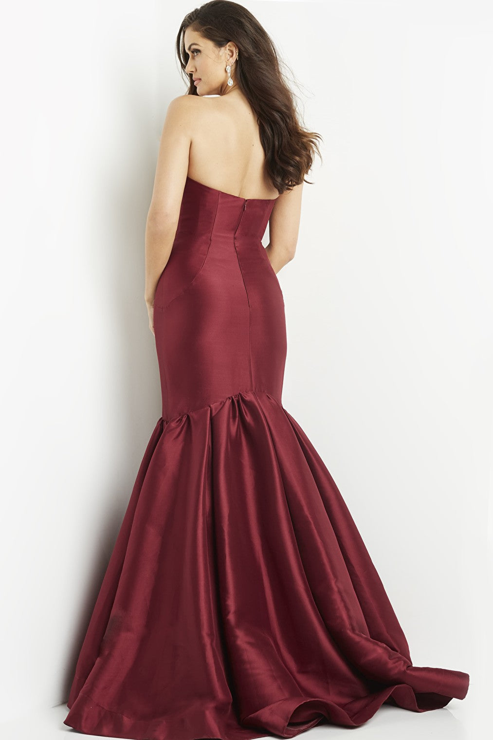 burgundy evening dress 09388
