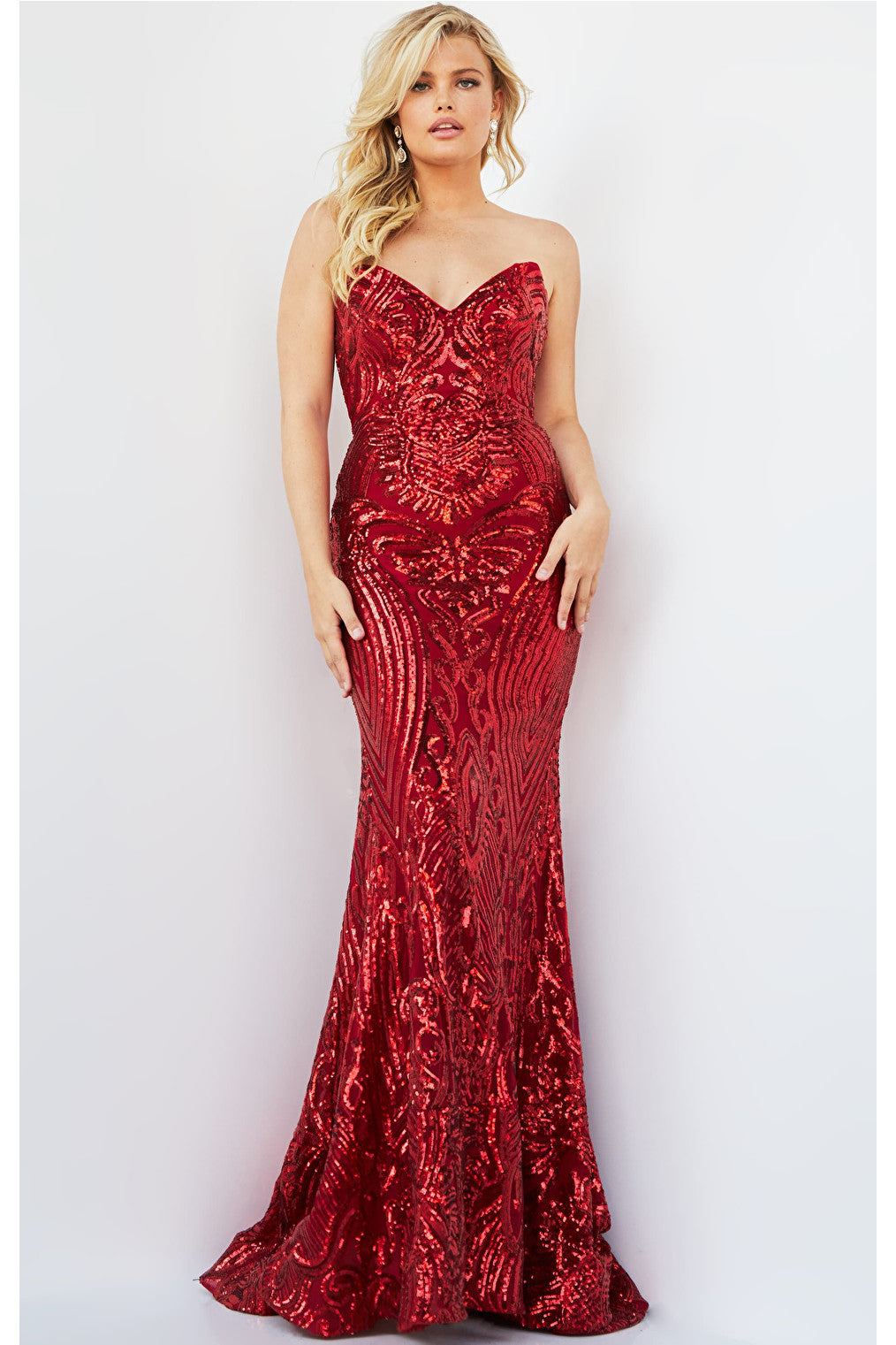 plus size red dress 09695