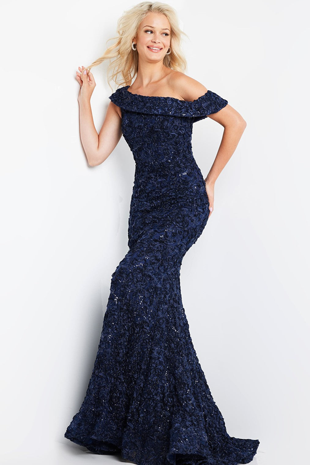 navy fitted dress 09766